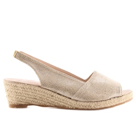Espadrilles à semelles compensées basses or 127 or