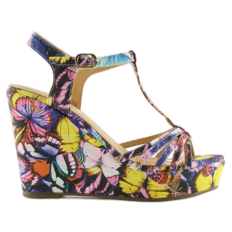 Sandales sur le coin YX-17 noir multicolore le noir