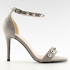 Sandales à talons hauts ZY118 L.GRAY Gris