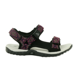 American Club Sandales avec empiècement en cuir américain 6102 violet le noir American Club Sandales avec empiècement en cuir américain 6102 violet le noir