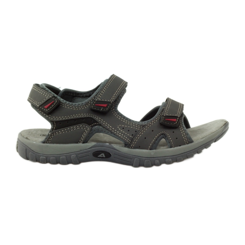 American Club Sandales avec empiècement en cuir américain 6201 gris