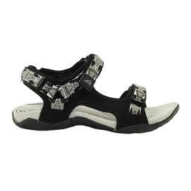 American Club Sandales avec empiècement en cuir américain 6102 noir gris