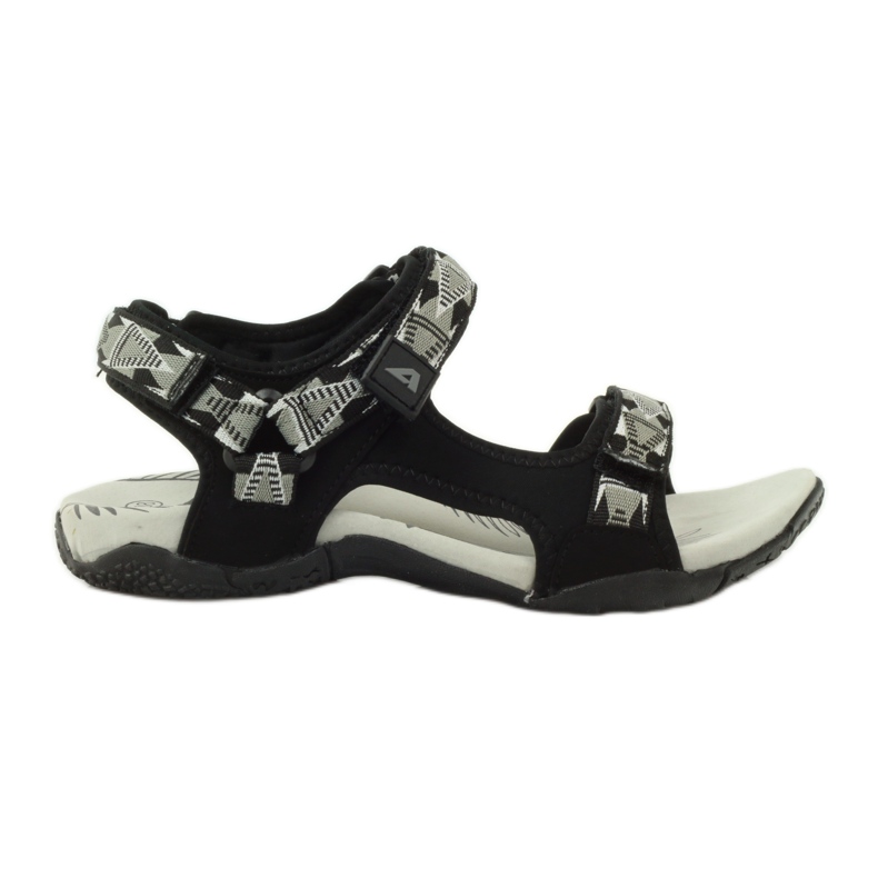 American Club Sandales avec empiècement en cuir américain 6102 le noir gris