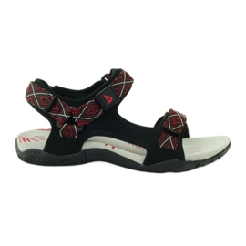 American Club Sandales avec empiècement en cuir américain 6102 noir rouge