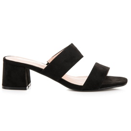 Renda Babouches en daim noir le noir