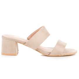 Renda Babouches en daim beige