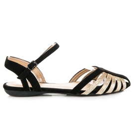 Sandales vinceza plates élégantes noir