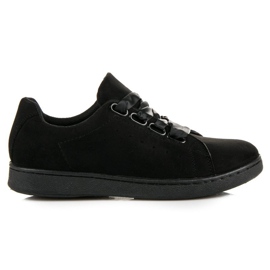 Baskets en daim avec ruban le noir