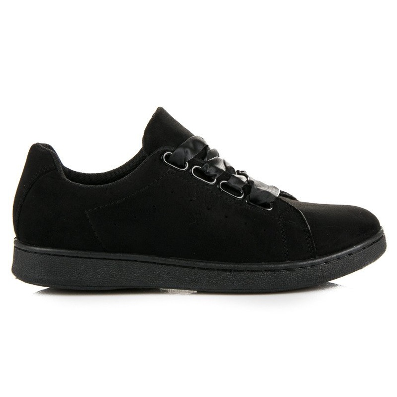Baskets en daim avec ruban le noir