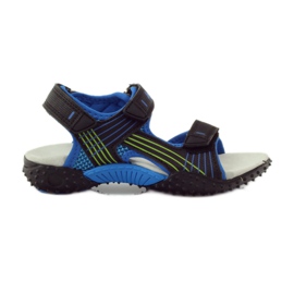 American Club Sandales avec empiècement en cuir américain 5261 noir bleu vert