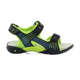 American Club Sandales avec empiècement en cuir américain 5261 vert noir