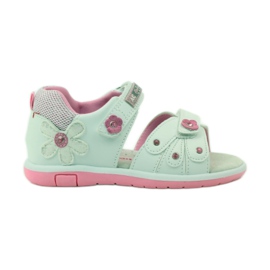 American Club Sandales pour enfants avec insert en cuir américain 87285 rose blanc