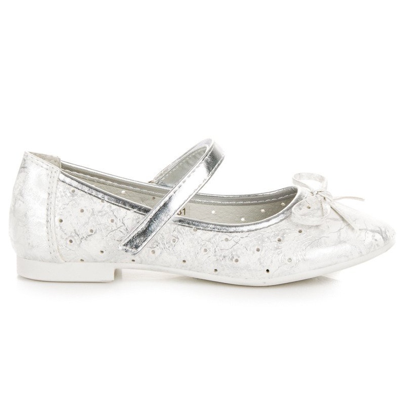 Ballerine élégante velcro vinceza blanche