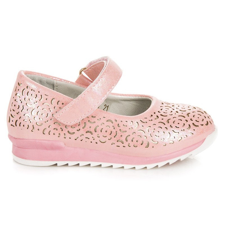 Vinceza Ballerine rose avec fermeture velcro