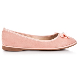 Ideal Shoes Ballerines élégantes en daim rose