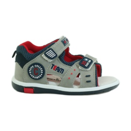 American Club Sandales avec empiècement en cuir américain 87297 bleu marine gris