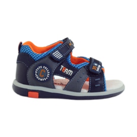 American Club Sandales avec empiècement en cuir américain 87297 bleu marine