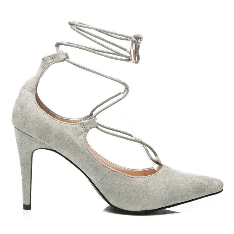 Vices Escarpins élégants avec une cravate en daim gris