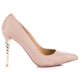 Escarpins en daim poudré rose