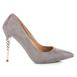 Escarpins en daim gris