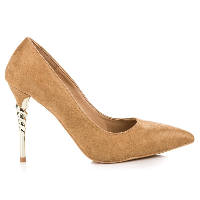 Escarpins en daim marron brun