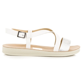 Sandales plates à boucle vinceza blanc