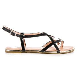 Evento Sandales plates noires