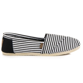 McKey Espadrilles rayées confortables noir