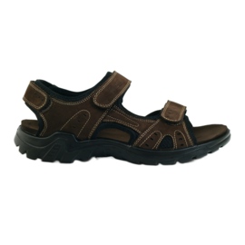 American Club Sandales de sport pour hommes en cuir américain brun