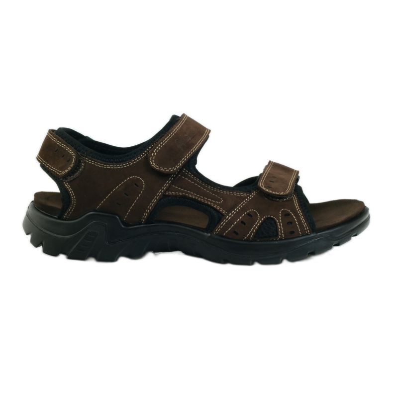 American Club Sandales de sport pour hommes en cuir américain brun