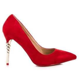 Escarpins en daim rouge