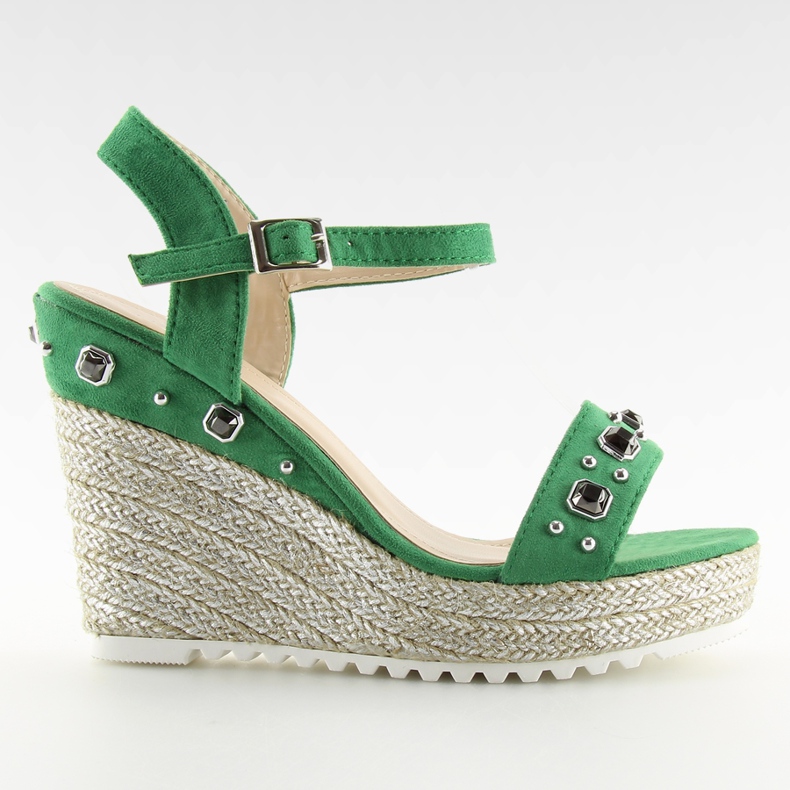 Vert Espadrilles à semelles compensées, vert TS-2730 Vert