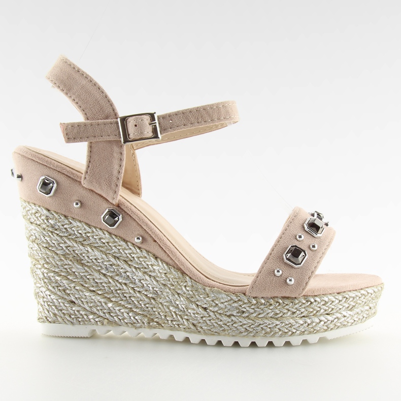 Espadrilles roses à semelles compensées rose TS-2730 Rose
