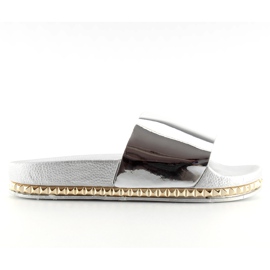 Chaussons femme argent N-29 argent gris