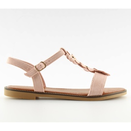 Sandales en daim rose pour femmes WL-001