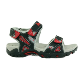 American Club sandales noires pour enfants 1713 rouge gris