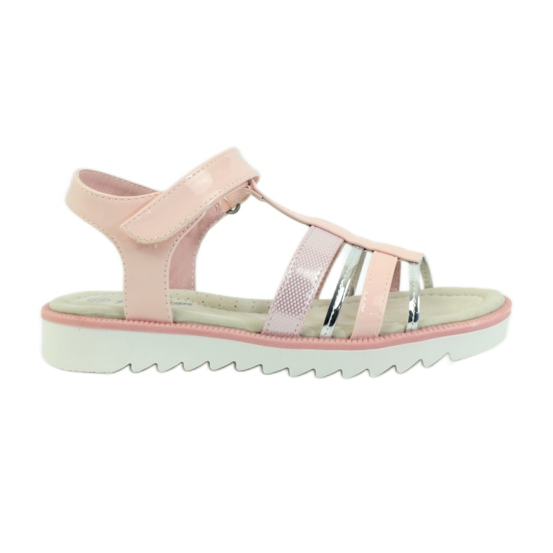 American Club Sandales avec insert en cuir américain 16903 rose gris