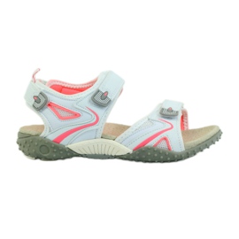 American Club Sandales avec empiècement en cuir américain 1707 orange blanche