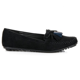 Mocassins en daim noir le noir