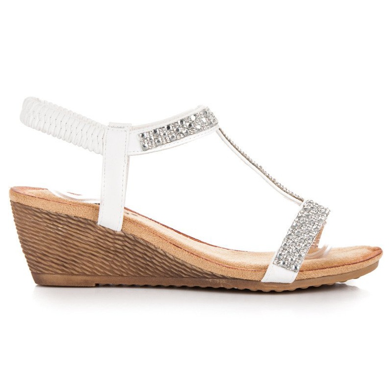 Fama Sandales compensées élégantes blanche Fama Sandales compensées élégantes blanche