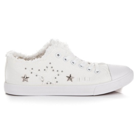 Baskets en tissu blanc blanche