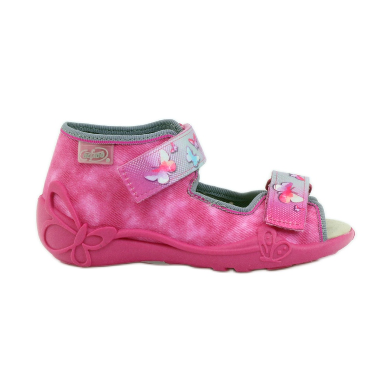 Chaussons sandales Befado, semelle intérieure en cuir rose Chaussons sandales Befado, semelle intérieure en cuir rose
