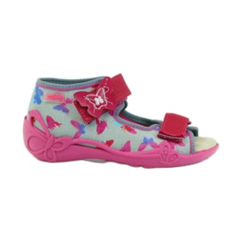 Sandales Befado 242p077 avec empiècement en cuir rose gris
