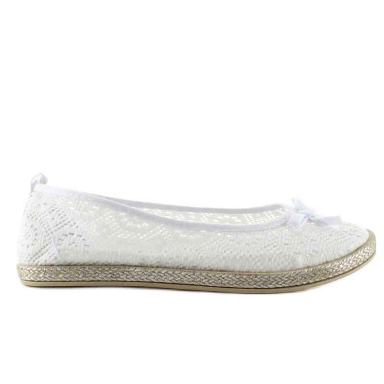 Magnifiques ballerines en dentelle JX33 Blanc blanche