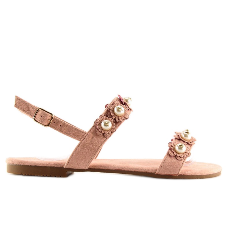 Sandales femme perles roses 55-66 Rose