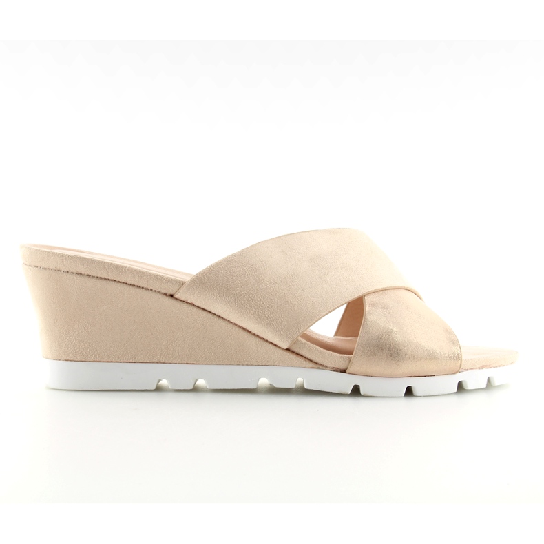 Chaussons roses sur semelle compensée rose Y-8219 Rose Chaussons roses sur semelle compensée rose Y-8219 Rose