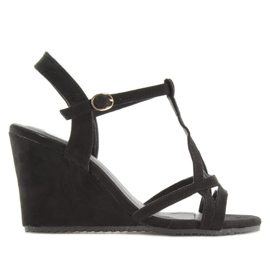 Sandales compensées noires 266-7 noir le noir