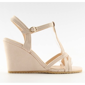 Sandales compensées beiges 266-7 beige