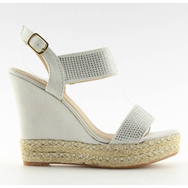 Sandales grises à talon compensé 3811-7 Gris
