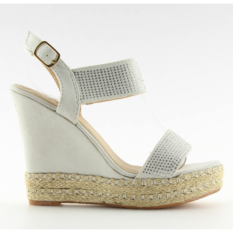 Sandales grises à talon compensé 3811-7 Gris